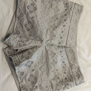 WHBM Gray Embroidered Shorts, size 10, 5” shorts